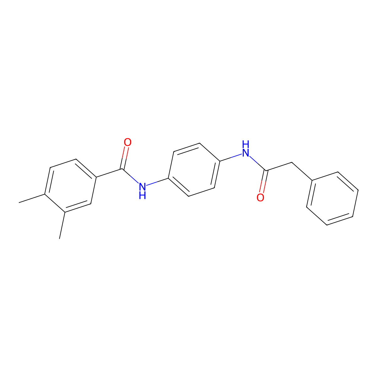 3,4-dimethyl-N-{4-[(phenylacetyl)amino]phenyl}benzamide molecular structure, CAS 842117-03-7