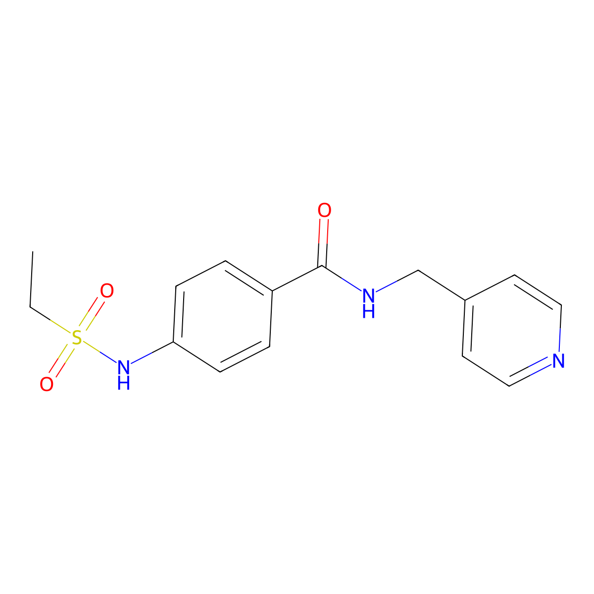 4-(ethylsulfonylamino)-N-(pyridin-4-ylmethyl)benzamide molecular structure, CAS 842117-11-7
