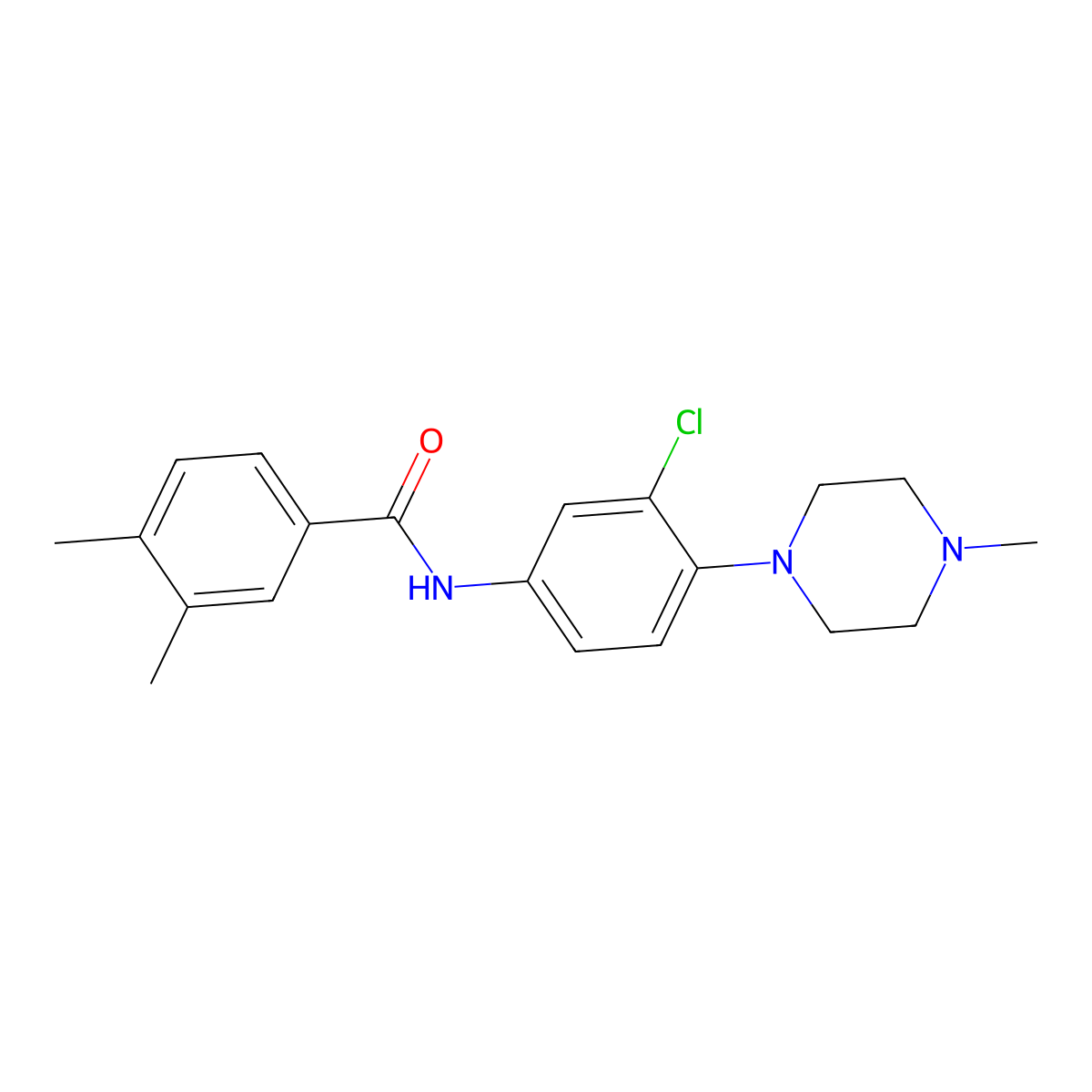 N-[3-chloro-4-(4-methylpiperazin-1-yl)phenyl]-3,4-dimethylbenzamide molecular structure, CAS 842117-20-8