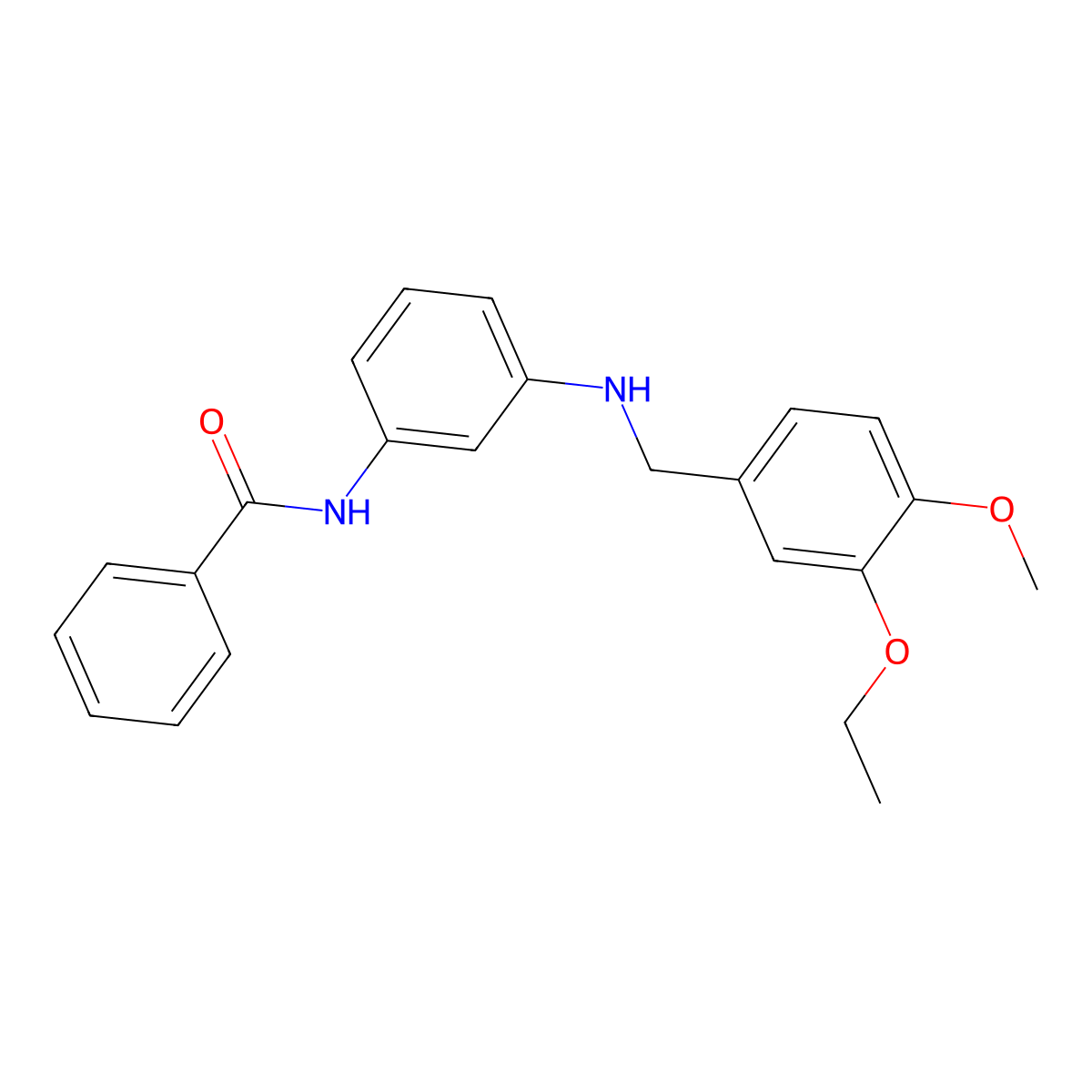 N-{3-[(3-ethoxy-4-methoxybenzyl)amino]phenyl}benzamide molecular structure, CAS 842117-27-5