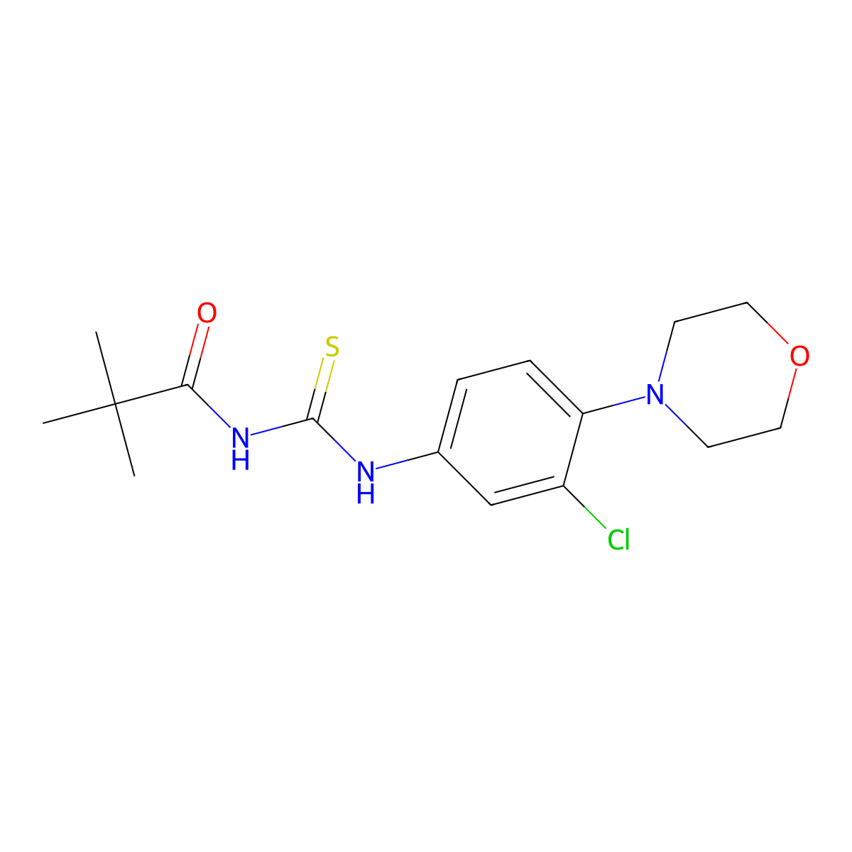 N-[(3-chloro-4-morpholin-4-ylphenyl)carbamothioyl]-2,2-dimethylpropanamide molecular structure, CAS 842117-57-1