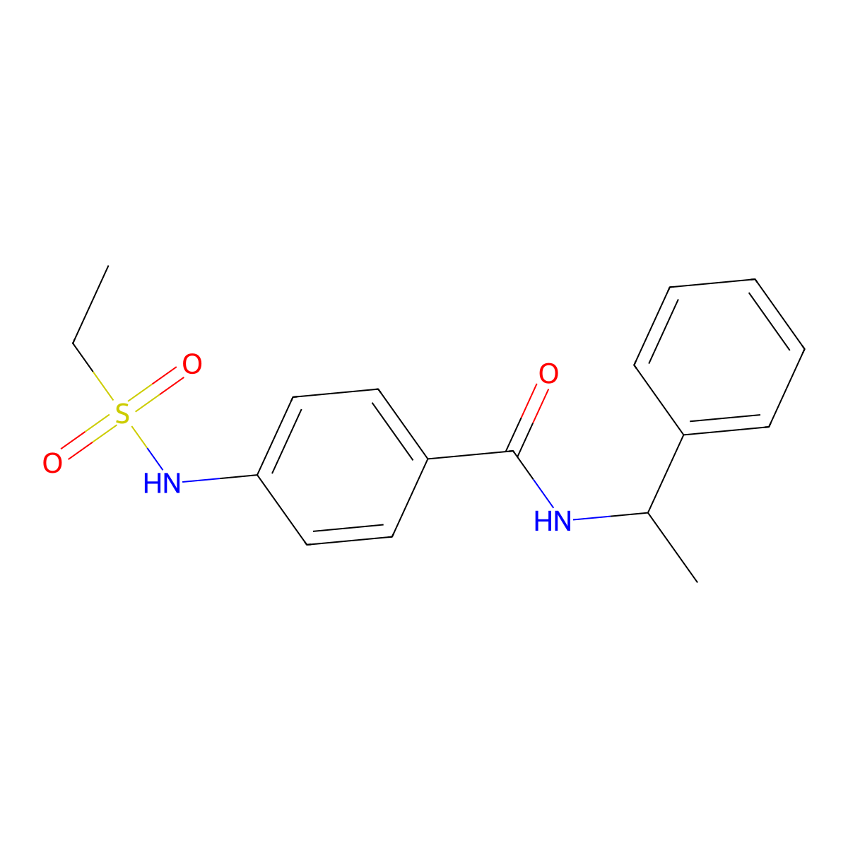 4-(ethylsulfonylamino)-N-(1-phenylethyl)benzamide molecular structure, CAS 842117-58-2