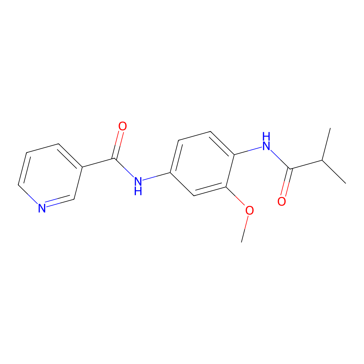 N-[3-methoxy-4-(2-methylpropanoylamino)phenyl]pyridine-3-carboxamide molecular structure, CAS 842117-71-9