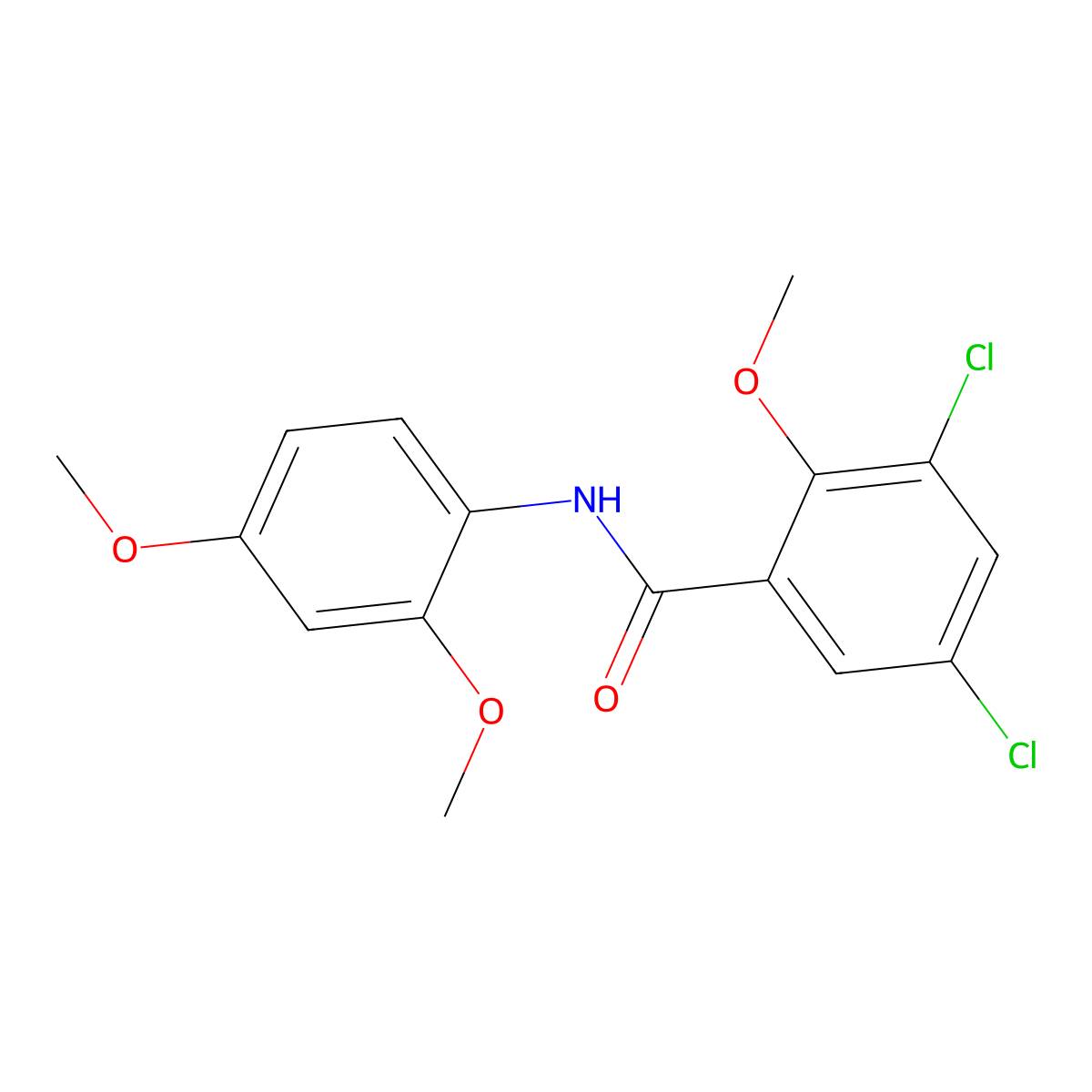 3,5-dichloro-N-(2,4-dimethoxyphenyl)-2-methoxybenzamide molecular structure, CAS 842117-74-2