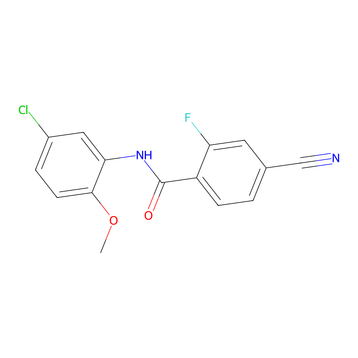 N-(5-chloro-2-methoxyphenyl)-4-cyano-2-fluorobenzamide molecular structure, CAS 842117-75-3