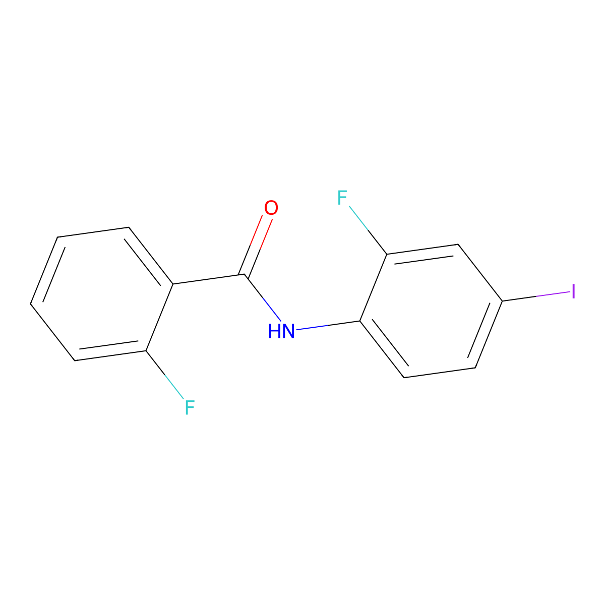 2-fluoro-N-(2-fluoro-4-iodophenyl)benzamide molecular structure, CAS 842117-78-6