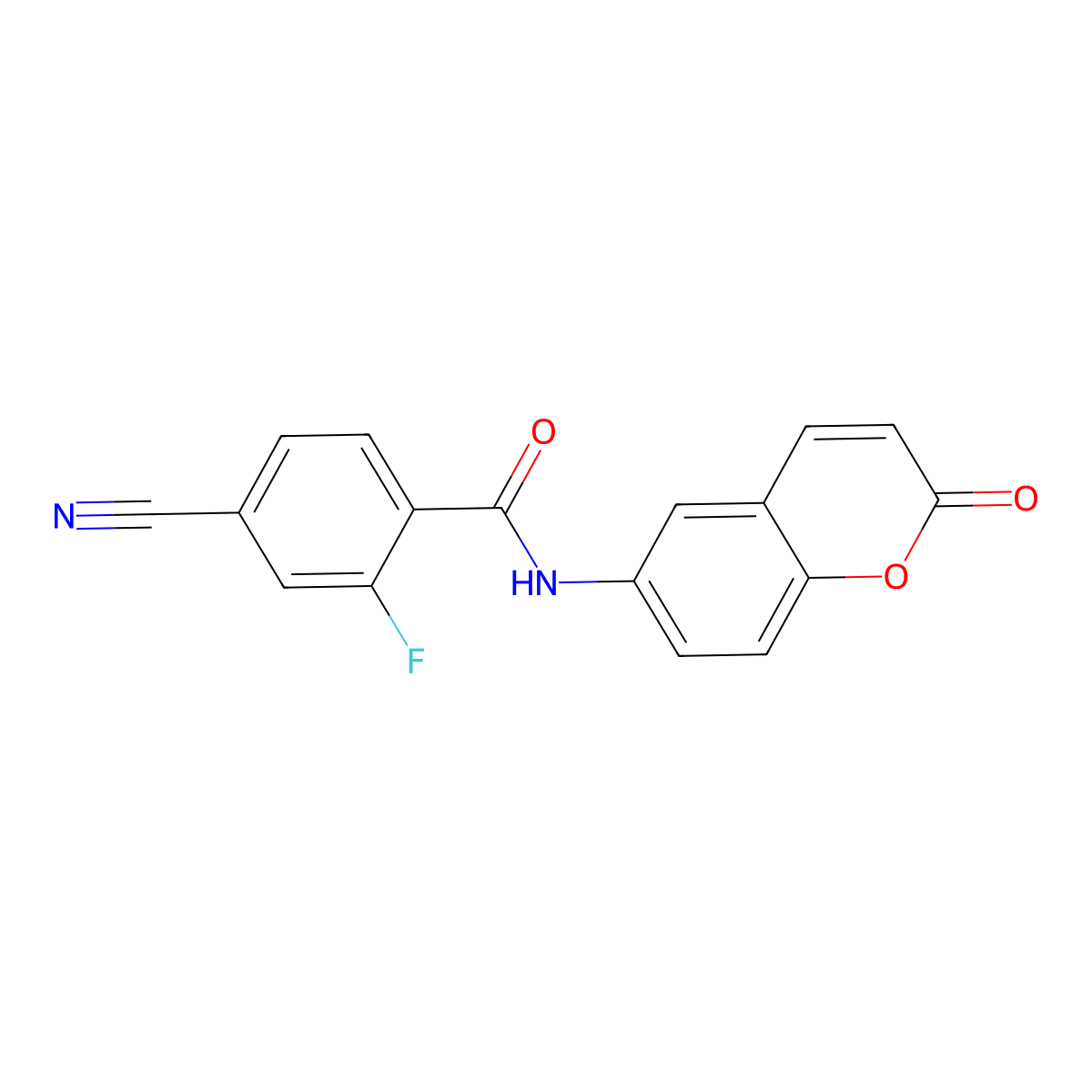 4-cyano-2-fluoro-N-(2-oxo-2H-chromen-6-yl)benzamide molecular structure, CAS 842117-85-5