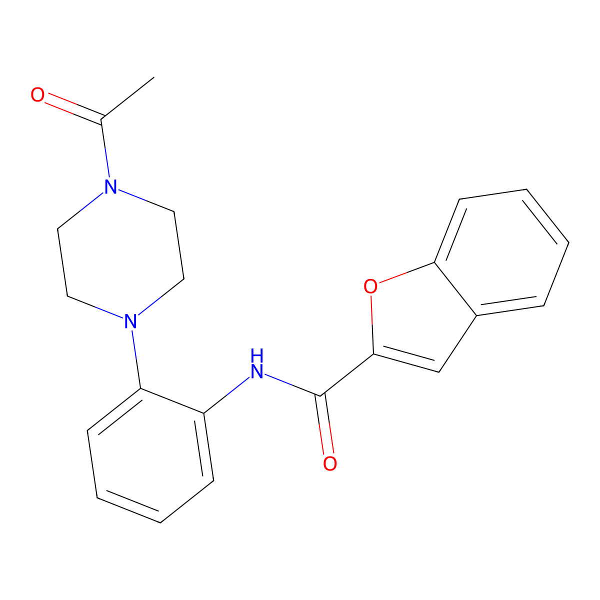 N-[2-(4-acetylpiperazin-1-yl)phenyl]-1-benzofuran-2-carboxamide molecular structure, CAS 842117-92-4