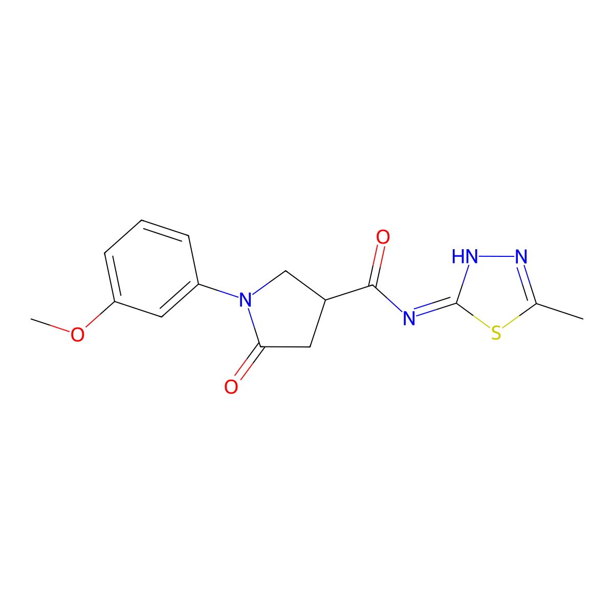 1-(3-methoxyphenyl)-N-(5-methyl-1,3,4-thiadiazol-2-yl)-5-oxopyrrolidine-3-carboxamide molecular structure, CAS 842118-06-3