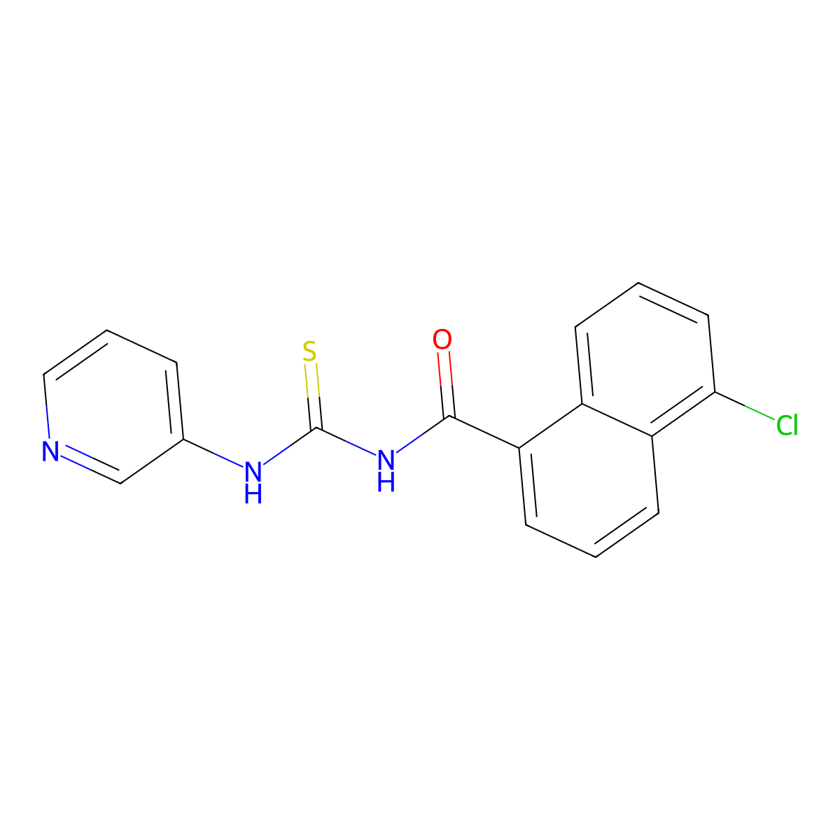 5-chloro-N-(pyridin-3-ylcarbamothioyl)naphthalene-1-carboxamide molecular structure, CAS 842118-08-5