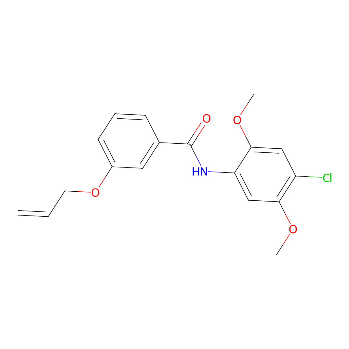 N-(4-chloro-2,5-dimethoxyphenyl)-3-prop-2-enoxybenzamide molecular structure, CAS 842118-18-7