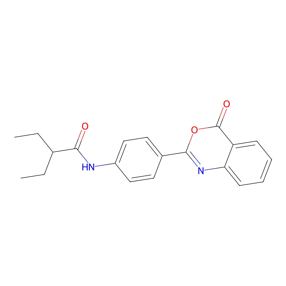 2-ethyl-N-[4-(4-oxo-4H-3,1-benzoxazin-2-yl)phenyl]butanamide molecular structure, CAS 842118-26-7