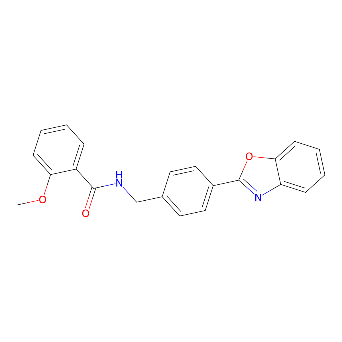 N-[[4-(1,3-benzoxazol-2-yl)phenyl]methyl]-2-methoxybenzamide molecular structure, CAS 842118-27-8