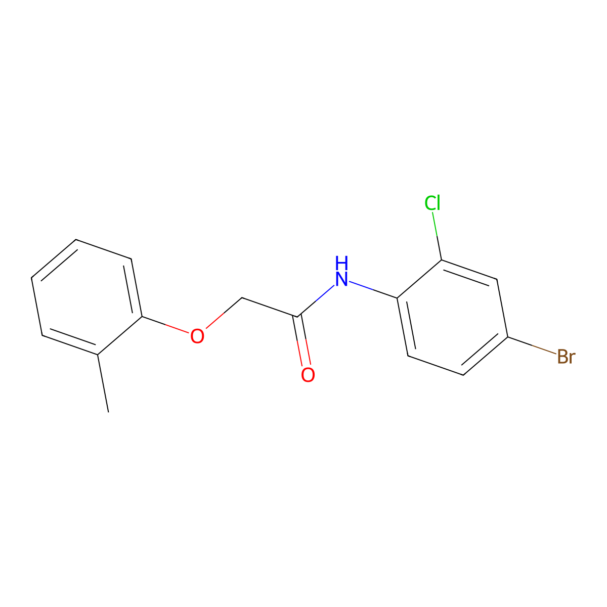 N-(4-bromo-2-chlorophenyl)-2-(2-methylphenoxy)acetamide molecular structure, CAS 842118-65-4