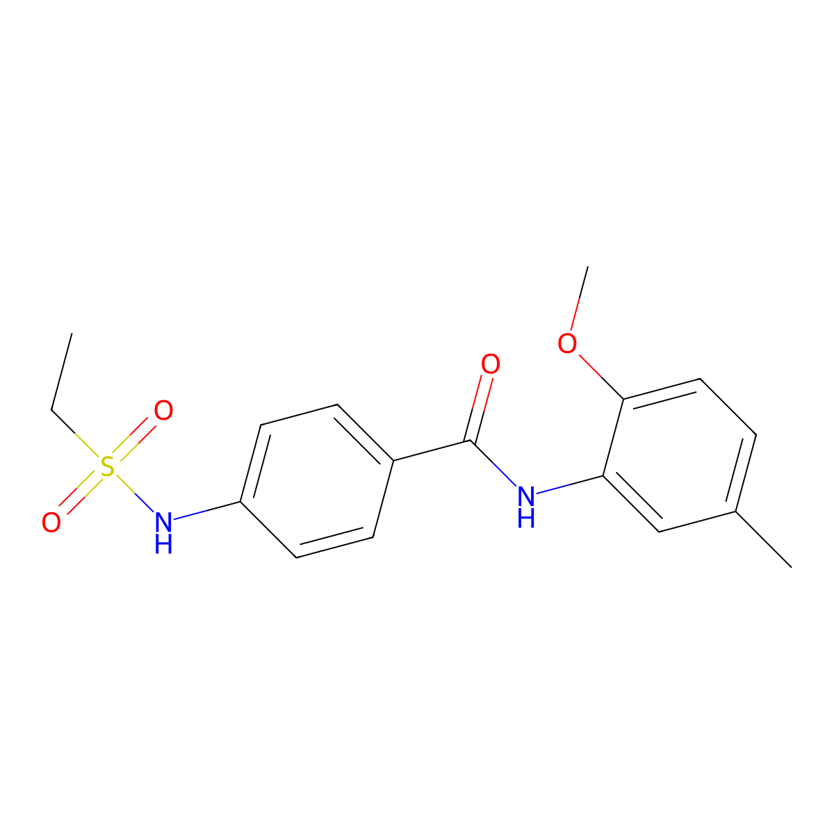 4-(ethylsulfonylamino)-N-(2-methoxy-5-methylphenyl)benzamide molecular structure, CAS 842118-79-0