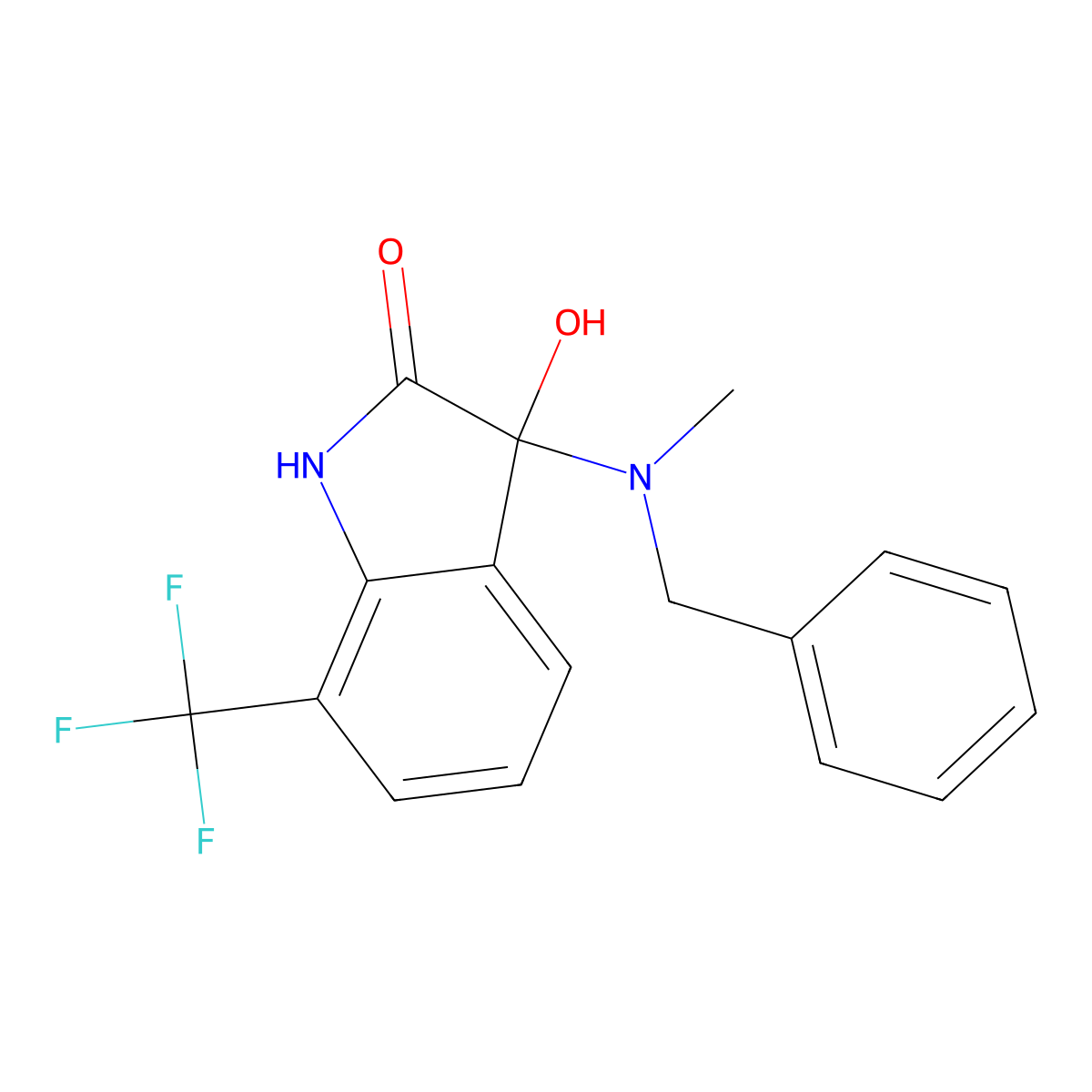 3-[benzyl(methyl)amino]-3-hydroxy-7-(trifluoromethyl)-1H-indol-2-one molecular structure, CAS 842118-84-7
