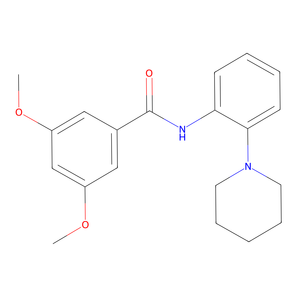 3,5-dimethoxy-N-(2-piperidin-1-ylphenyl)benzamide molecular structure, CAS 842118-89-2