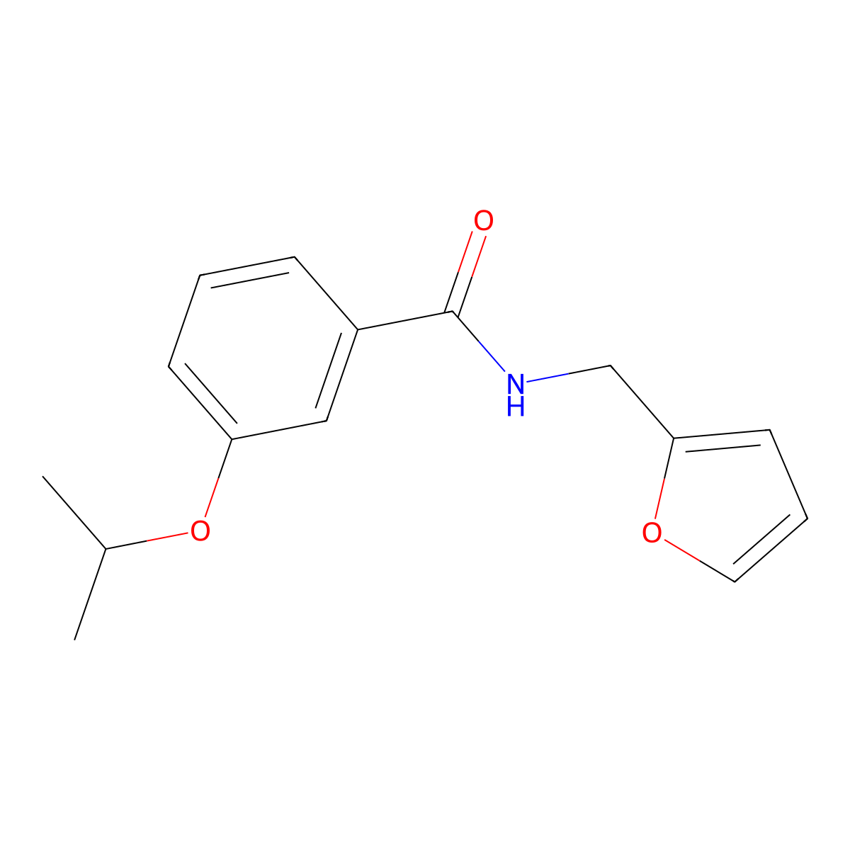 N-(2-furylmethyl)-3-isopropoxybenzamide molecular structure, CAS 842119-11-3