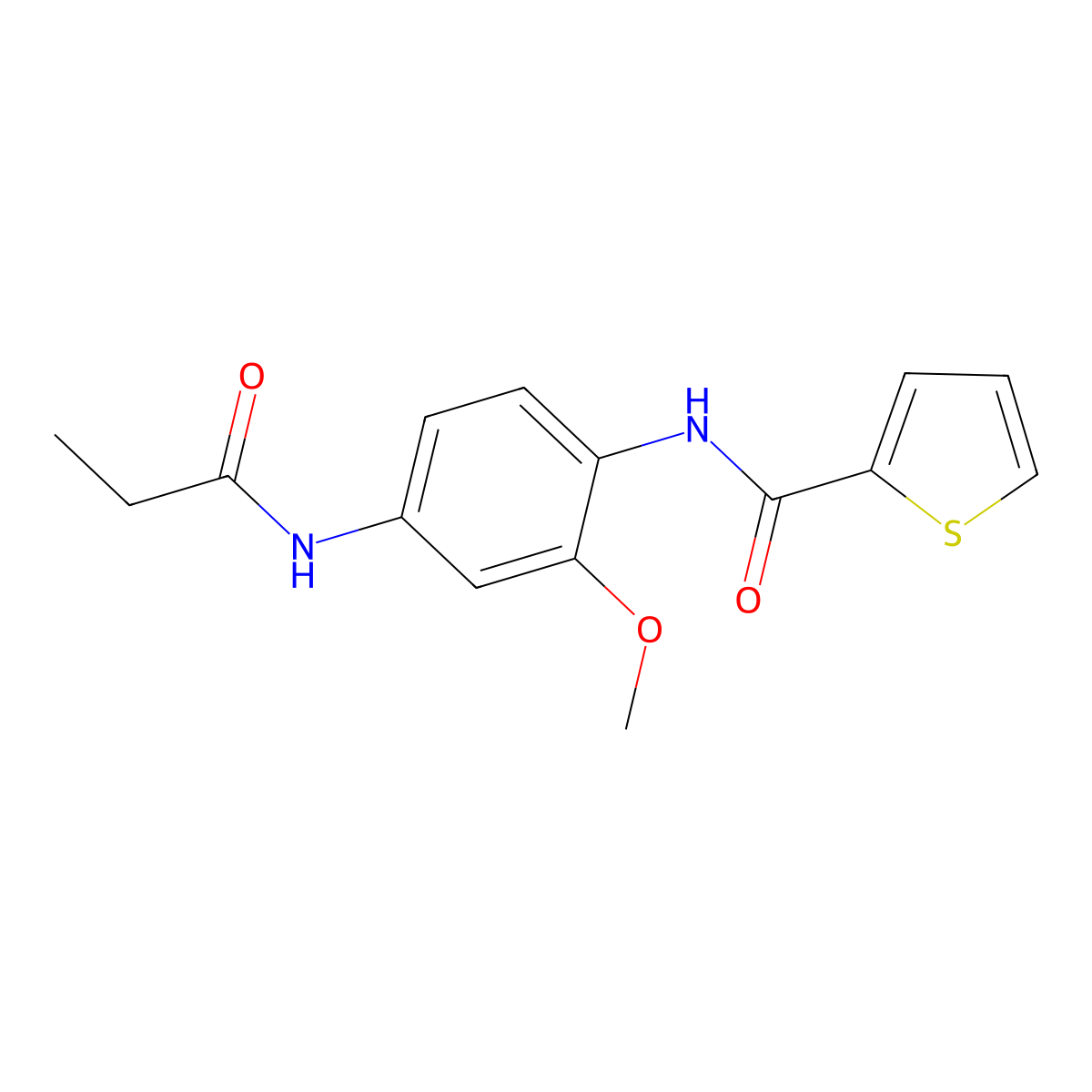 N-[2-methoxy-4-(propanoylamino)phenyl]thiophene-2-carboxamide molecular structure, CAS 842119-13-5