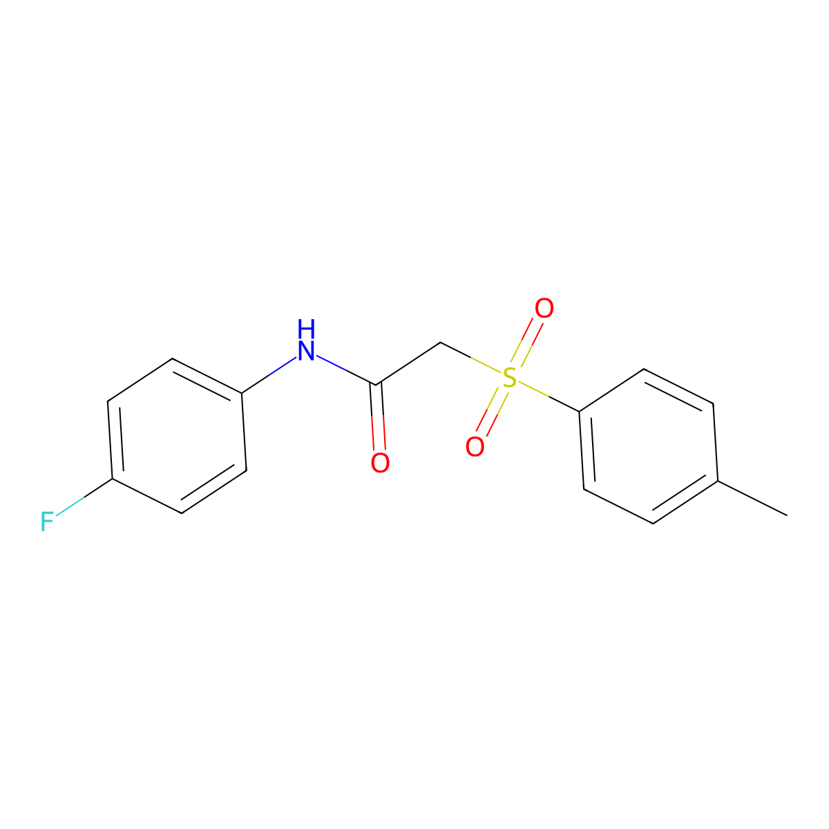 N-(4-fluorophenyl)-2-(4-methylphenyl)sulfonylacetamide molecular structure, CAS 842119-36-2