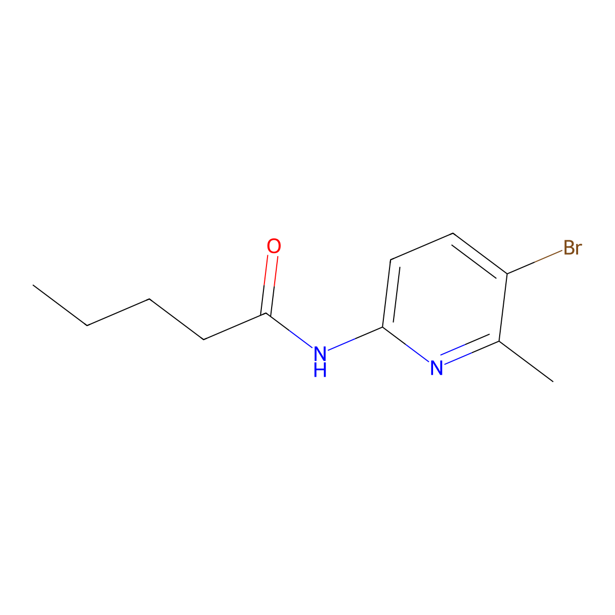 N-(5-bromo-6-methylpyridin-2-yl)pentanamide molecular structure, CAS 842119-47-5