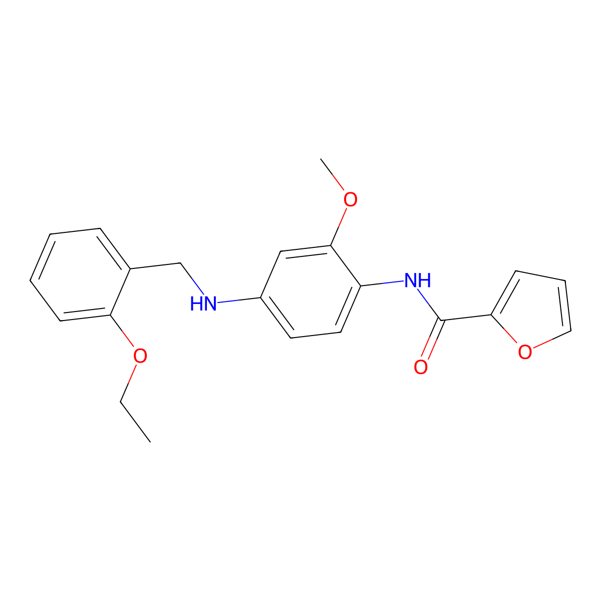 N-{4-[(2-ethoxybenzyl)amino]-2-methoxyphenyl}-2-furamide molecular structure, CAS 842119-52-2