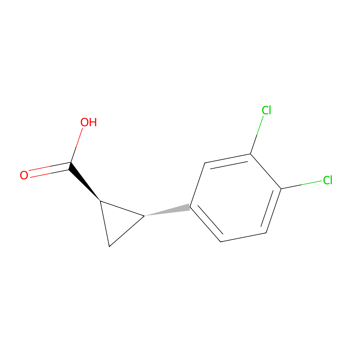 rac-(1R,2R)-2-(3,4-dichlorophenyl)cyclopropane-1-carboxylic acid molecular structure, CAS 842119-90-8