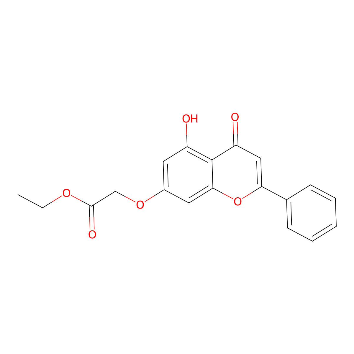 Ethyl 2-(5-hydroxy-4-oxo-2-phenylchromen-7-yl)oxyacetate molecular structure, CAS 84212-46-4