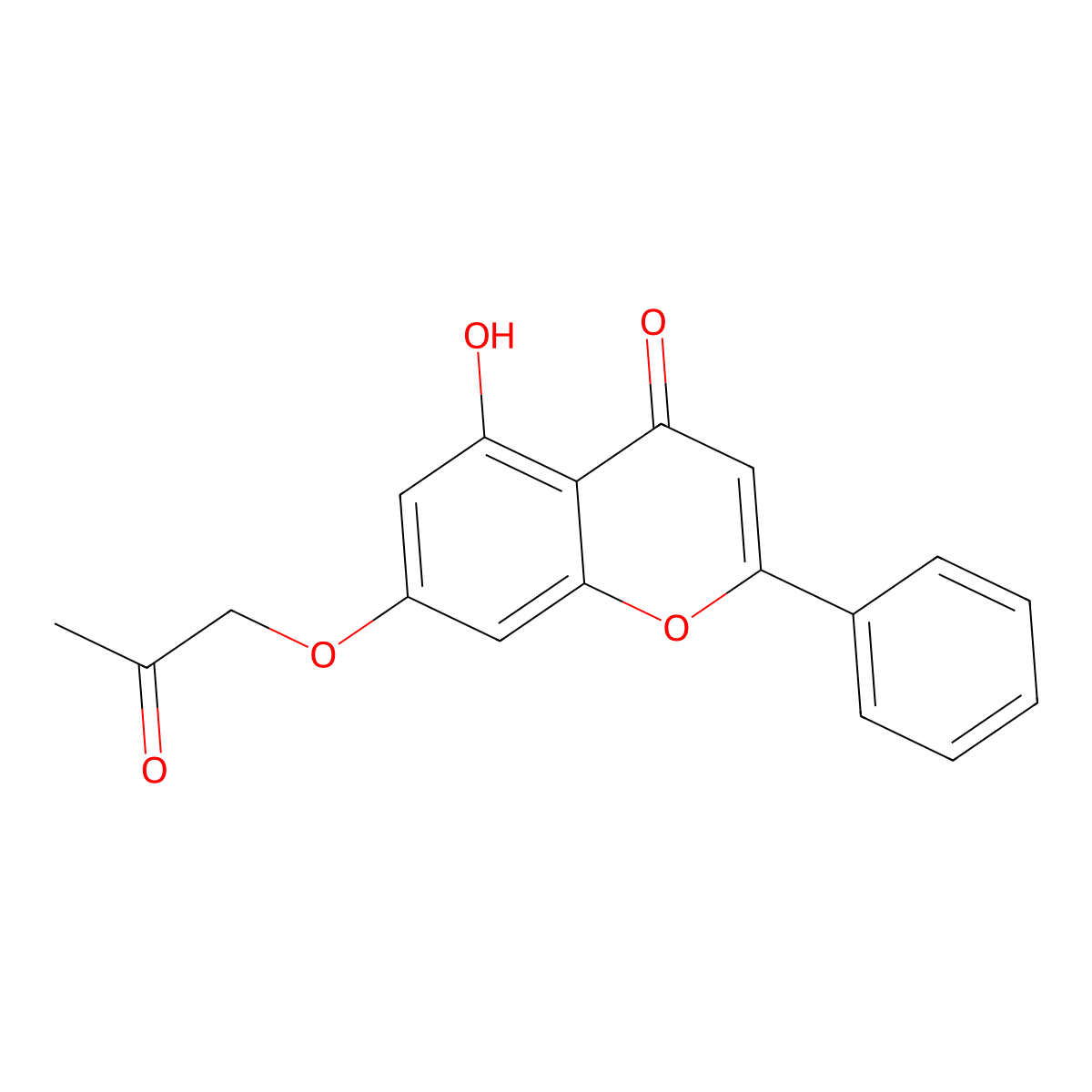 5-hydroxy-7-(2-oxopropoxy)-2-phenyl-4H-chromen-4-one molecular structure, CAS 84212-47-5