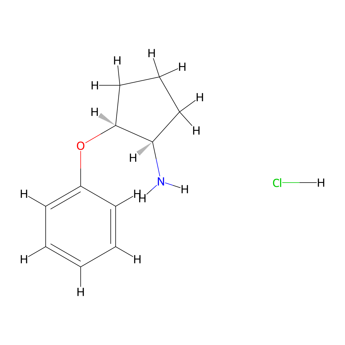 rac-(1R,2S)-2-phenoxycyclopentan-1-amine hydrochloride molecular structure, CAS 842121-54-4