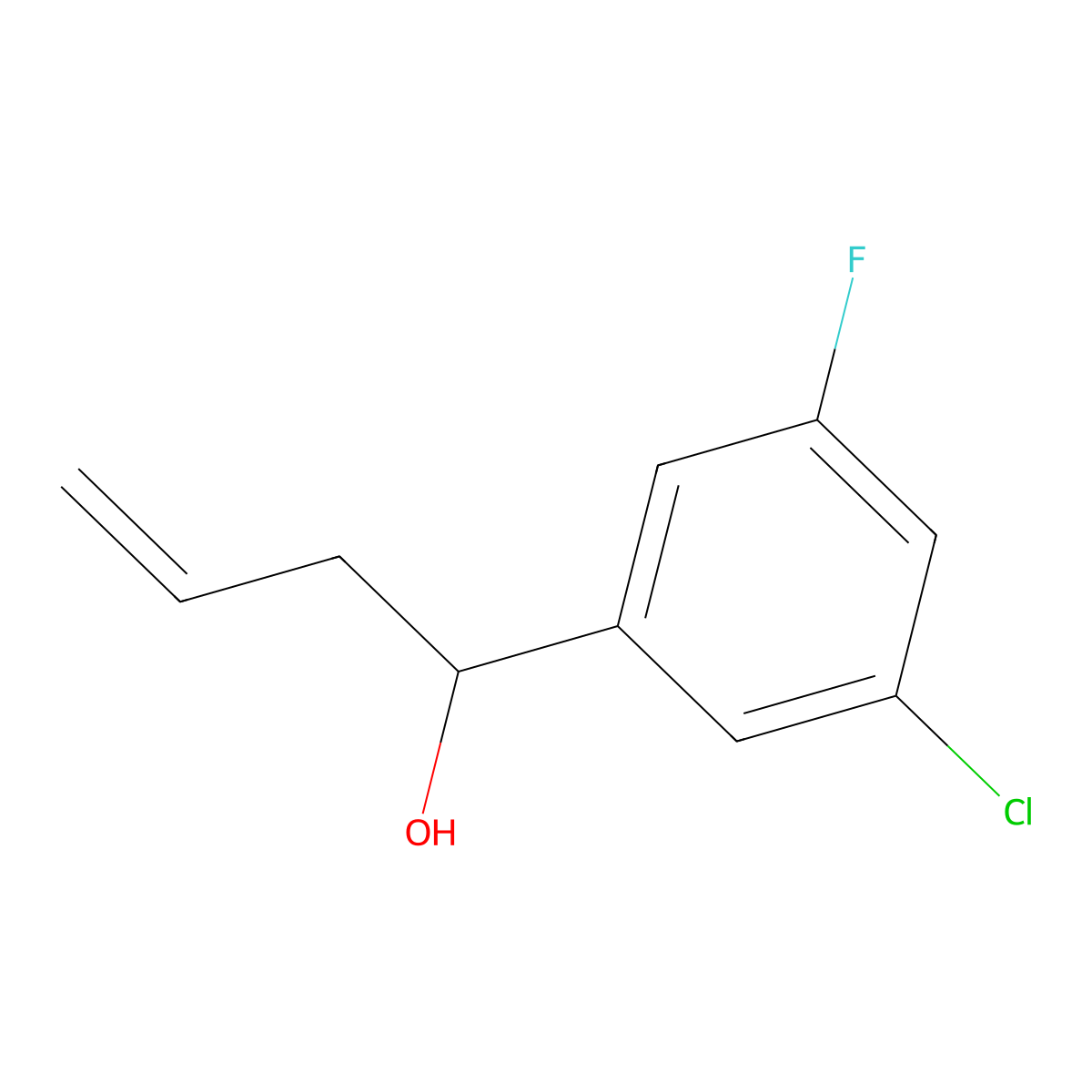 4-(3-Chloro-5-fluorophenyl)-1-buten-4-ol molecular structure, CAS 842123-72-2