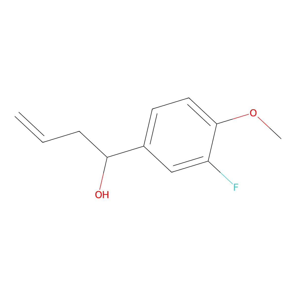 4-(3-Fluoro-4-methoxyphenyl)-1-buten-4-ol molecular structure, CAS 842123-81-3