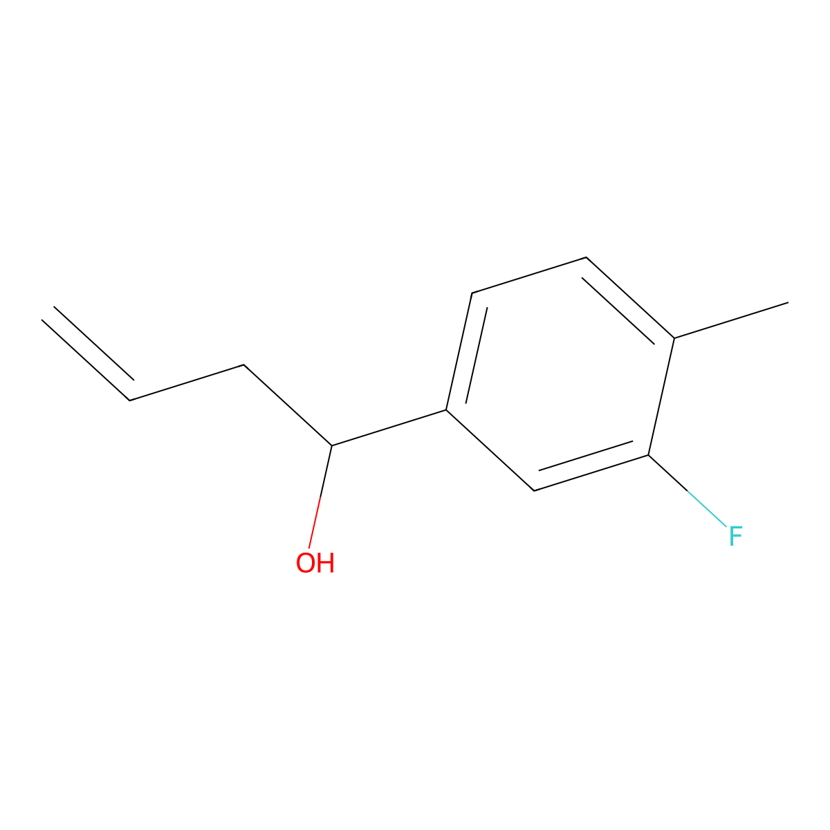 4-(3-Fluoro-4-methylphenyl)-1-buten-4-ol molecular structure, CAS 842123-82-4