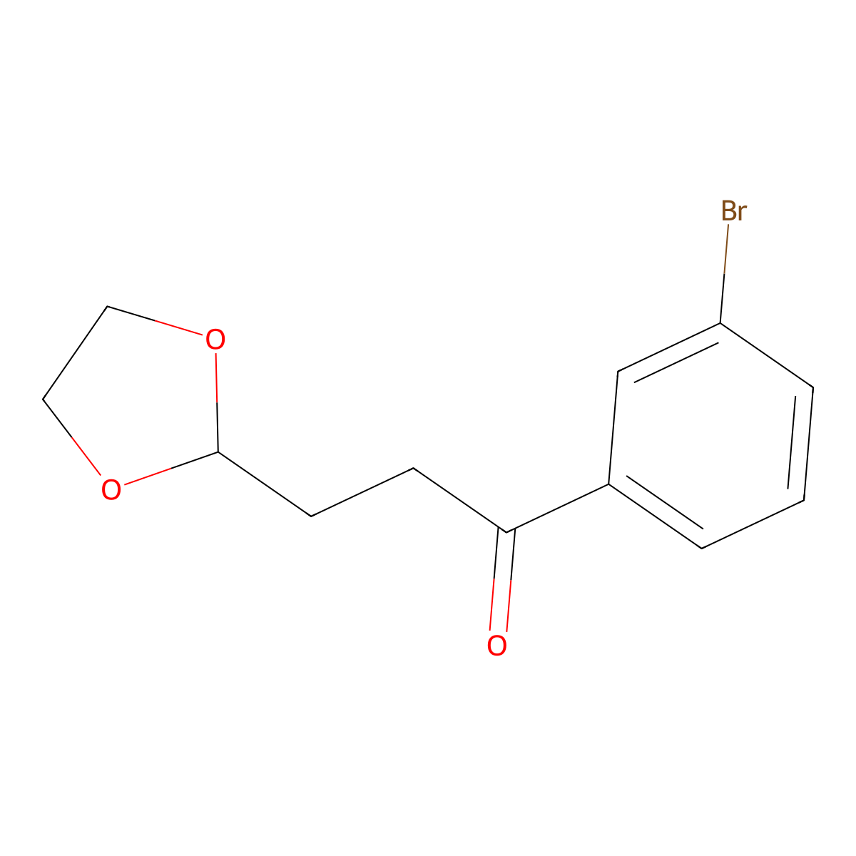 1-(3-Bromophenyl)-3-(1,3-dioxolan-2-yl)propan-1-one molecular structure, CAS 842123-97-1