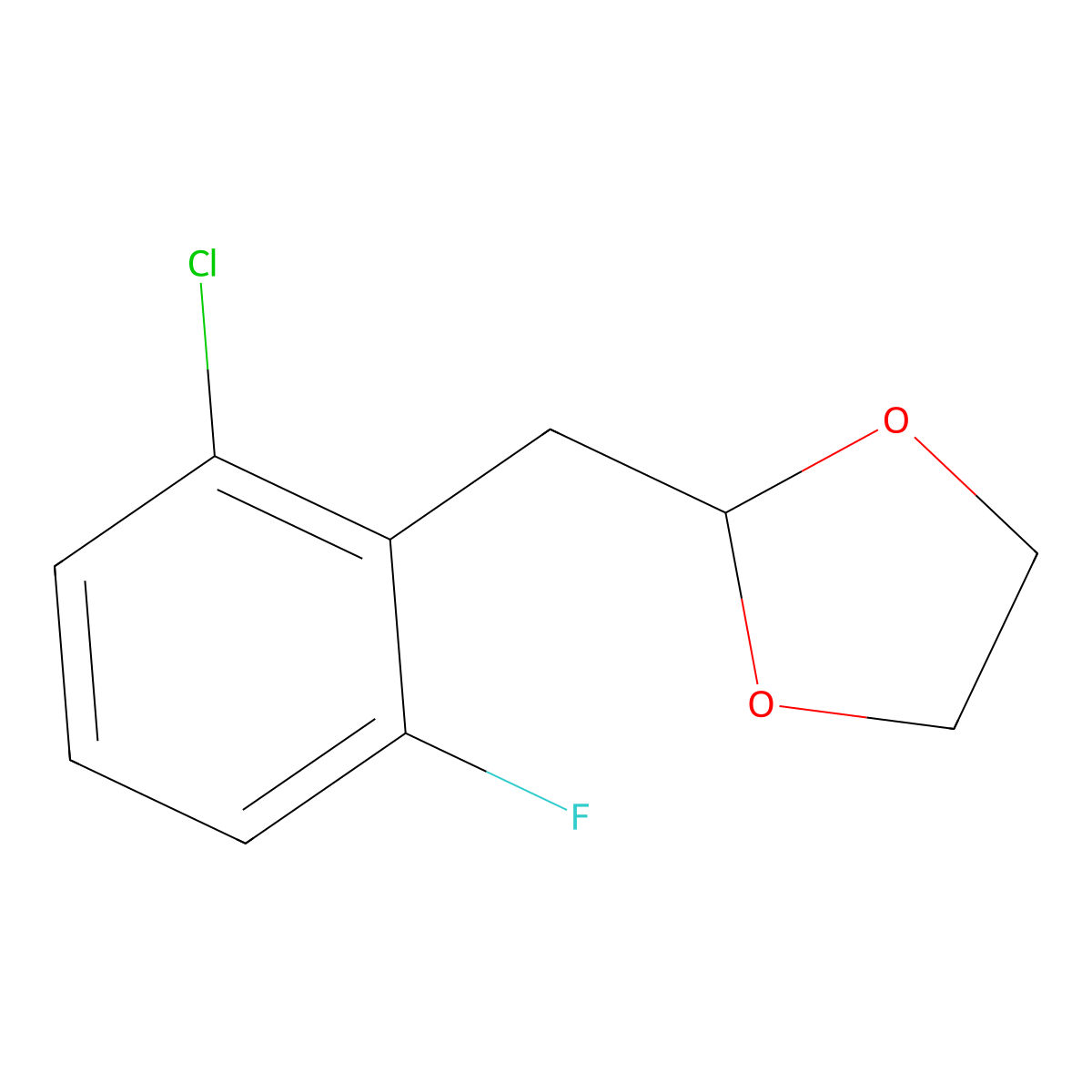 2-[(2-Chloro-6-fluorophenyl)methyl]-1,3-dioxolane molecular structure, CAS 842124-01-0
