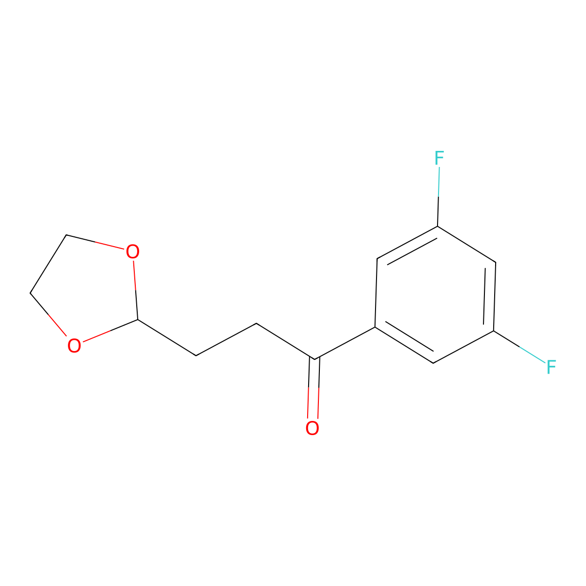 1-(3,5-Difluorophenyl)-3-(1,3-dioxolan-2-yl)propan-1-one molecular structure, CAS 842124-03-2