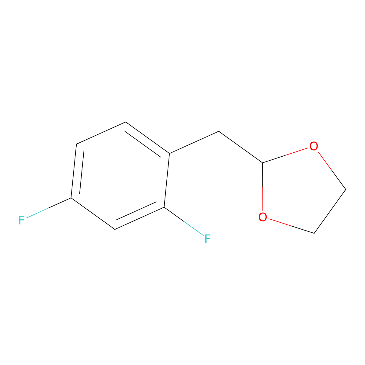 2-[(2,4-Difluorophenyl)methyl]-1,3-dioxolane molecular structure, CAS 842124-12-3