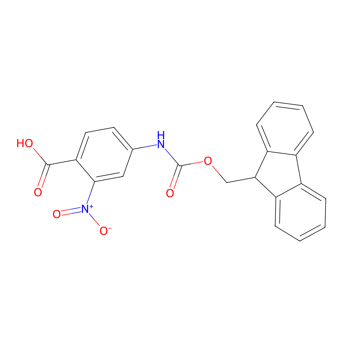 4-({[(9H-fluoren-9-yl)methoxy]carbonyl}amino)-2-nitrobenzoic acid molecular structure, CAS 84213-33-2