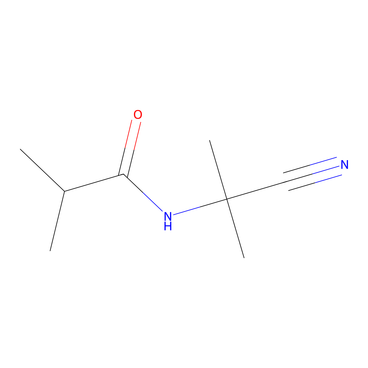 N-(1-Cyano-1-methylethyl)-2-methylpropanamide molecular structure, CAS 84213-57-0
