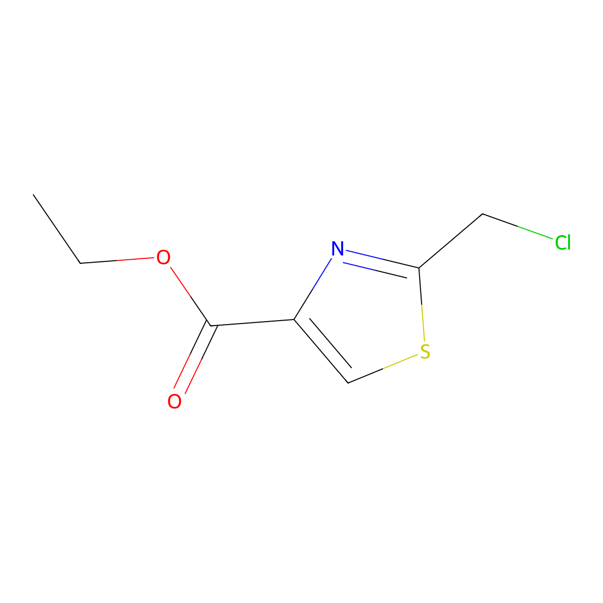 Ethyl 2-(chloromethyl)-1,3-thiazole-4-carboxylate molecular structure, CAS 842130-48-7