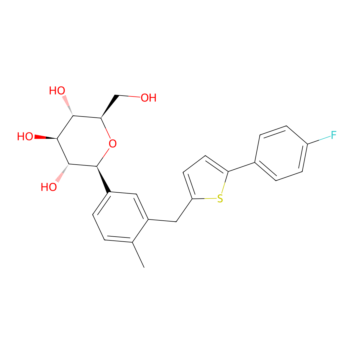 Canagliflozin molecular structure, CAS 842133-18-0