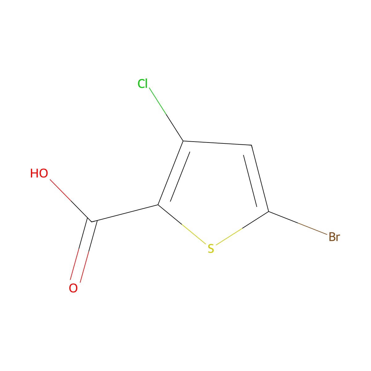 5-Bromo-3-chlorothiophene-2-carboxylic acid molecular structure, CAS 842135-76-6
