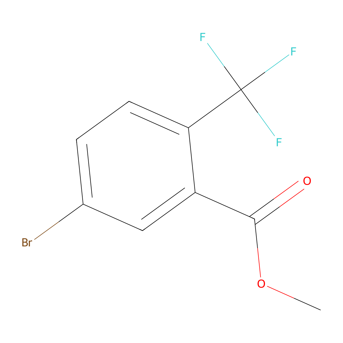 Methyl 5-bromo-2-(trifluoromethyl)benzoate molecular structure, CAS 842136-32-7