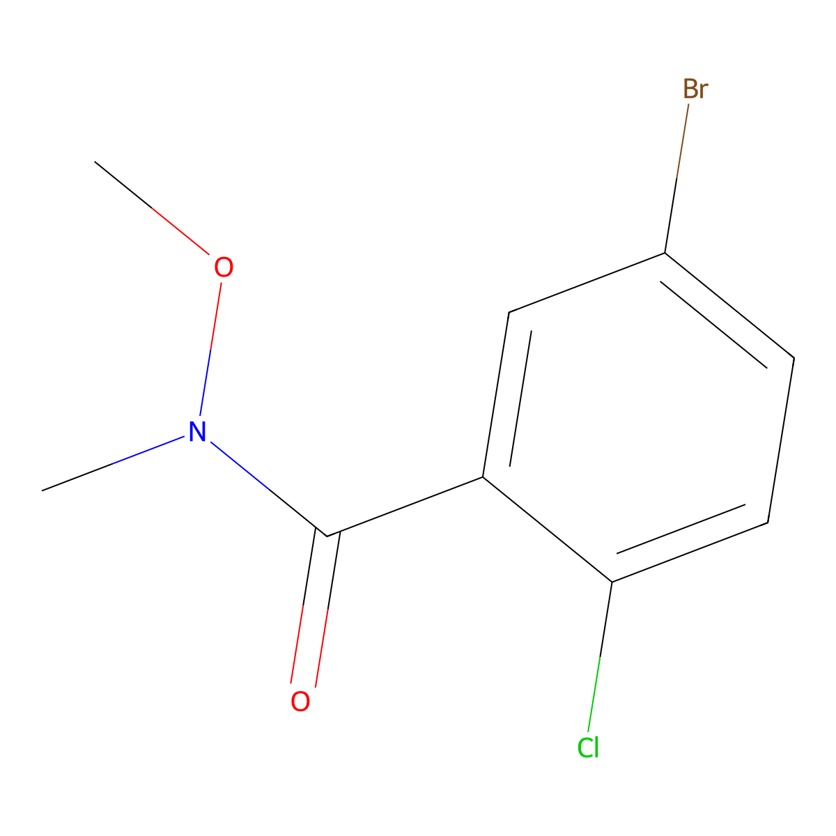 5-Bromo-2-chloro-N-methoxy-N-methylbenzamide molecular structure, CAS 842136-59-8