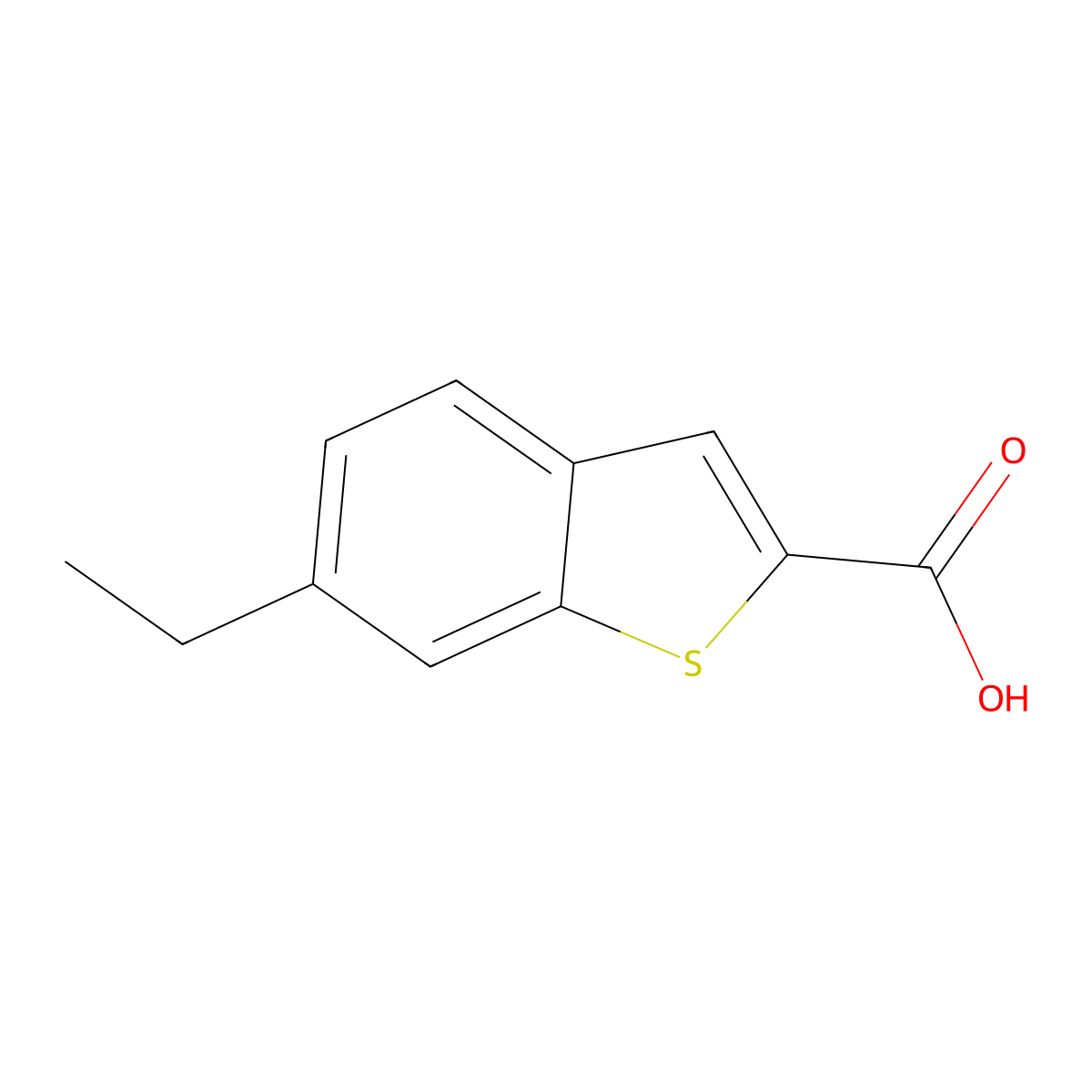 6-ethylBenzo[b]thiophene-2-carboxylic acid molecular structure, CAS 842136-68-9