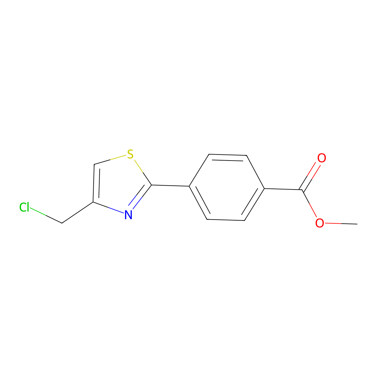 Methyl 4-[4-(chloromethyl)-1,3-thiazol-2-yl]benzoate molecular structure, CAS 842137-54-6
