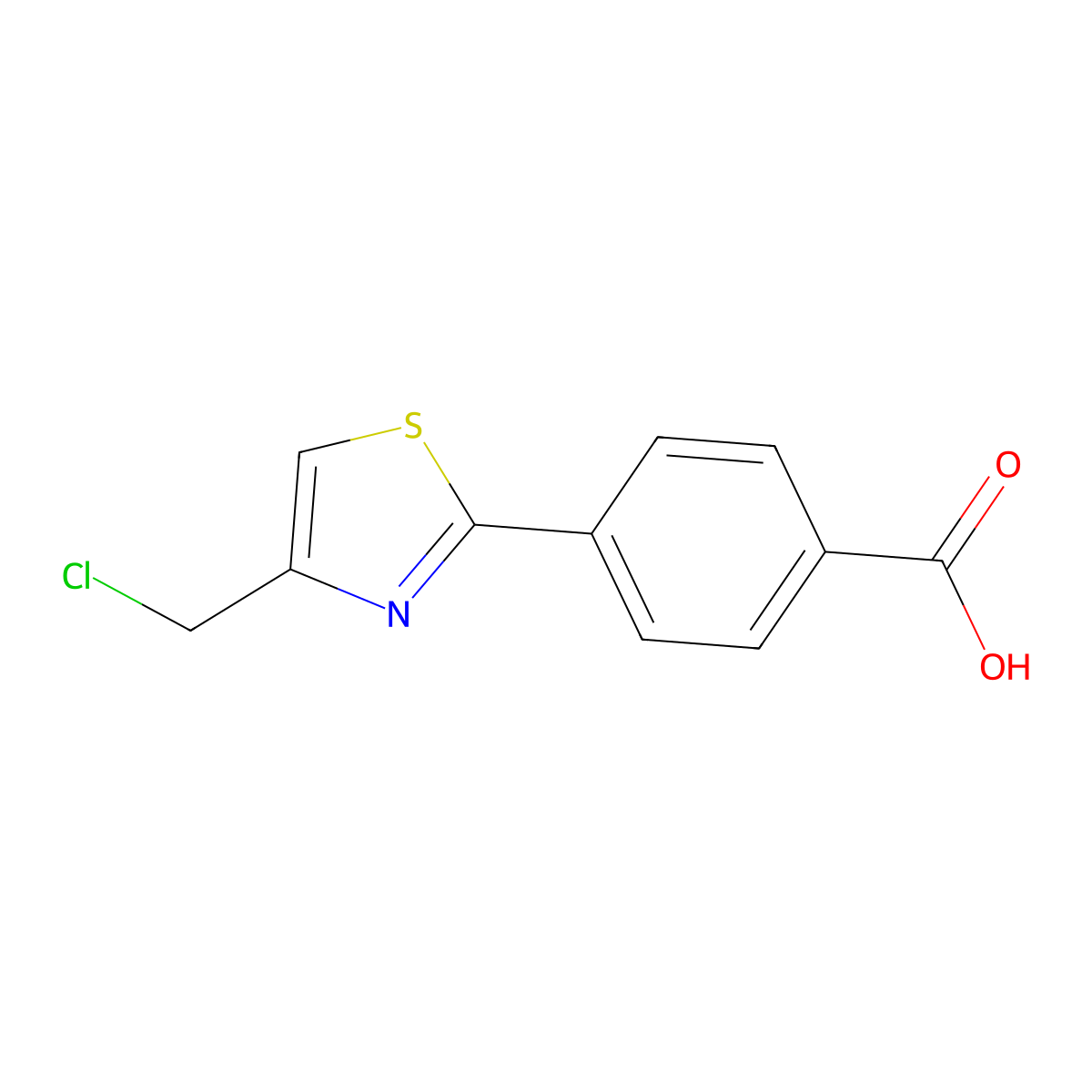 4-[4-(Chloromethyl)-1,3-thiazol-2-yl]benzoic acid molecular structure, CAS 842137-56-8