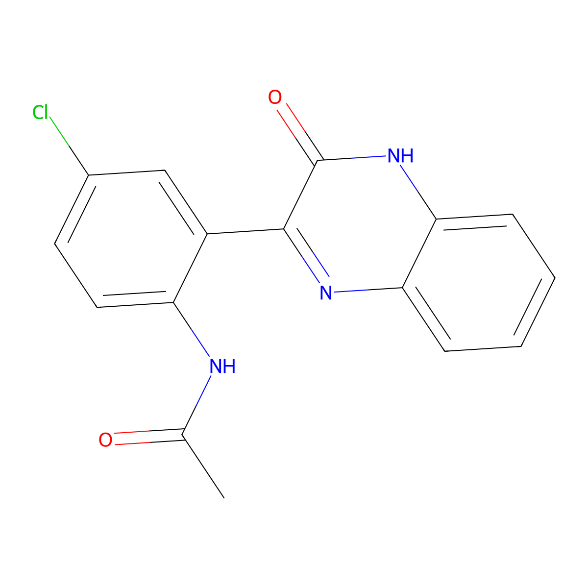 N-(4-chloro-2-(3-oxo-3,4-dihydroquinoxalin-2-yl)phenyl)acetamide molecular structure, CAS 842138-57-2