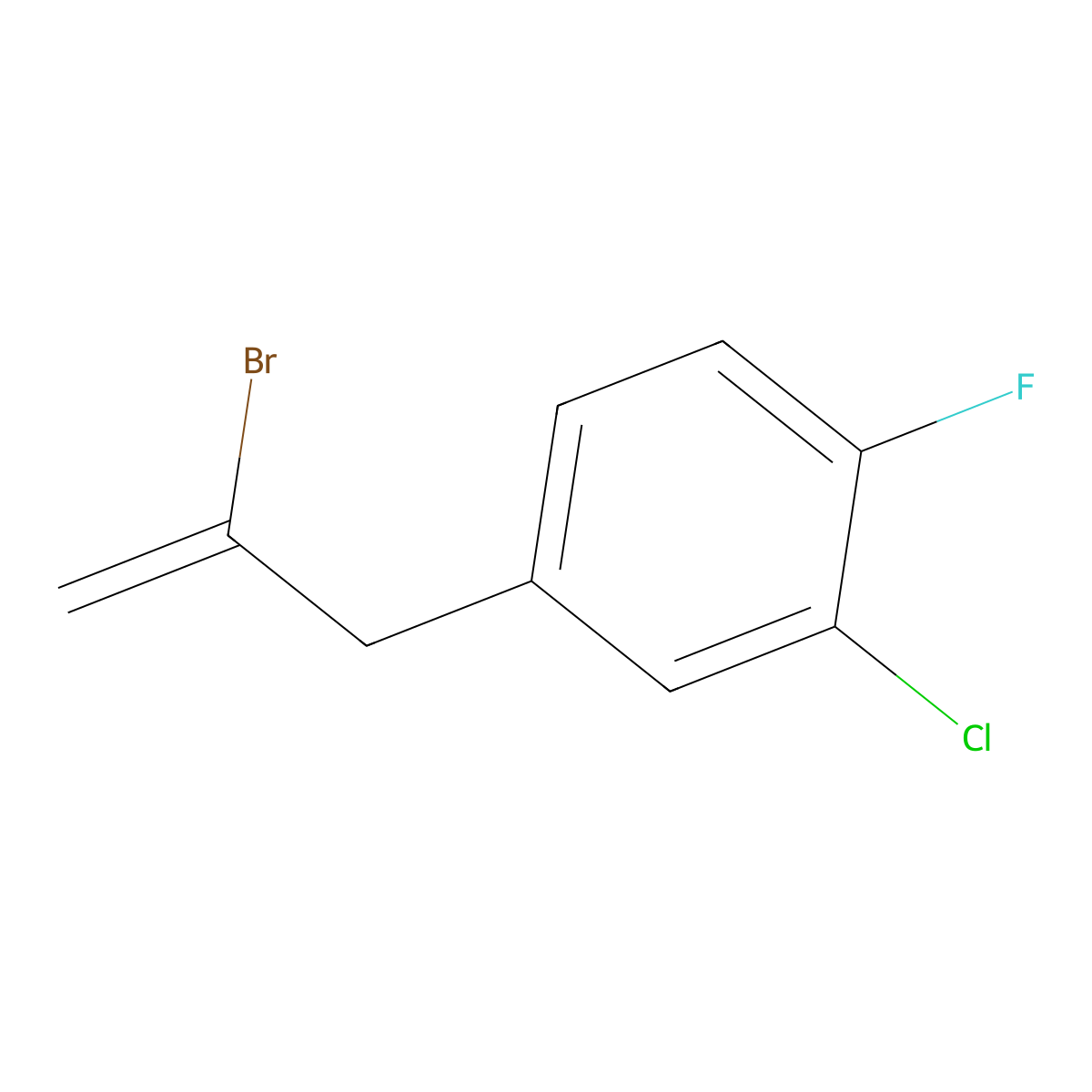 2-Bromo-3-(3-chloro-4-fluorophenyl)-1-propene molecular structure, CAS 842140-28-7
