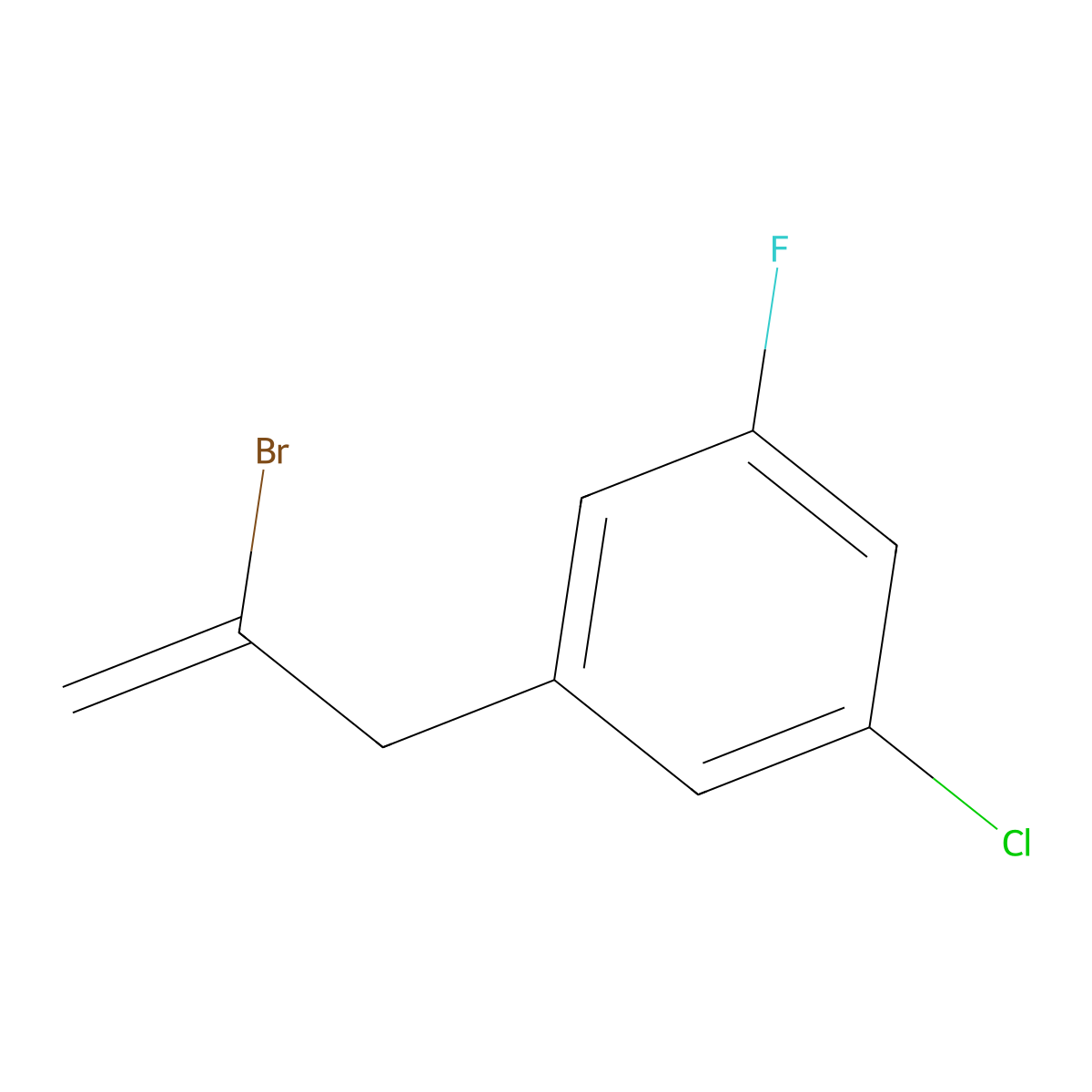 2-Bromo-3-(3-chloro-5-fluorophenyl)-1-propene molecular structure, CAS 842140-29-8